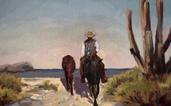 COASTAL STUDY 02 - Oil on Wood Panel, 5in x 7in